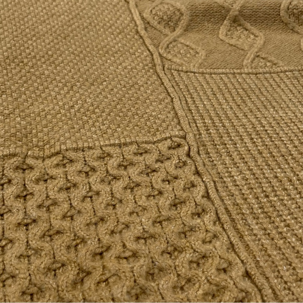 American Eagle Camel Brown Patchwork Cable Knit L… - image 5